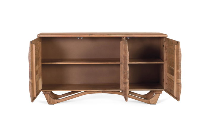 GINER Y COLOMER Buffet artisanal en bois d'acacia 140 cm
